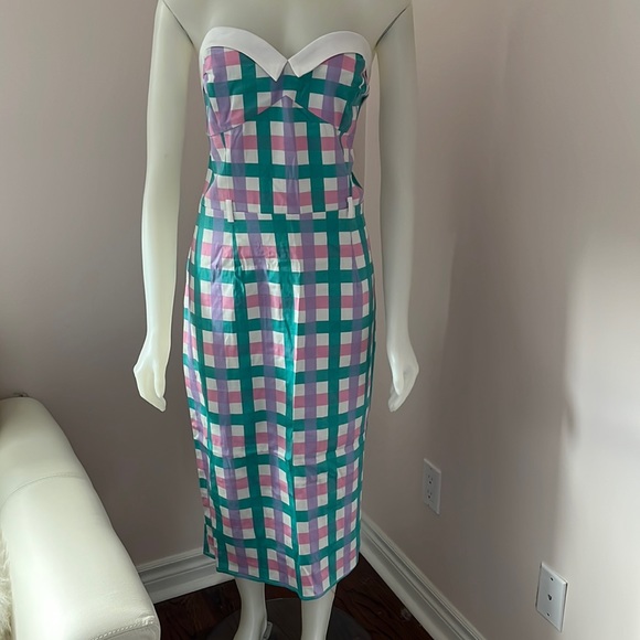 Collectif Monica Candy Gingham pencil dress, 16 - Picture 2 of 12